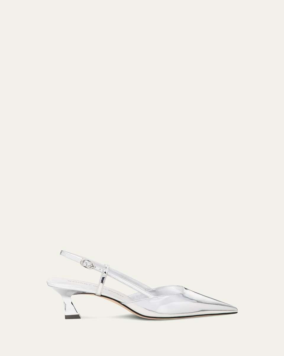 Vinnie Metallic Kitten Slingback Pumps